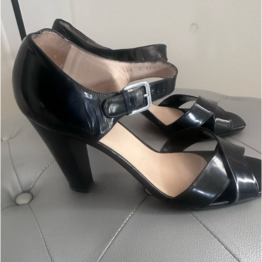Cole Haan Sandals Heels Black Patent 10.5 EUC